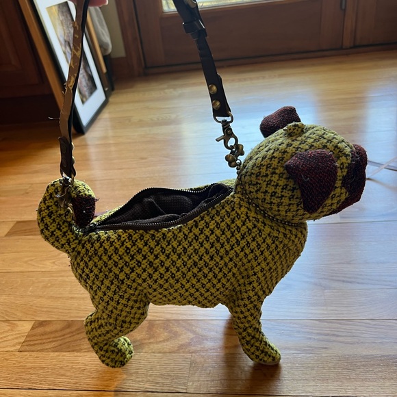Fuzzy Nation Red & Green Pug Dog Purse - Picture 5 of 10